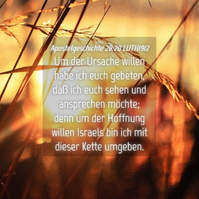 Picture 04 - Apostelgeschichte 28:20 LUTH1912 - Um der Ursache willen habe ich euch gebeten, daß - Bible Verse Picture