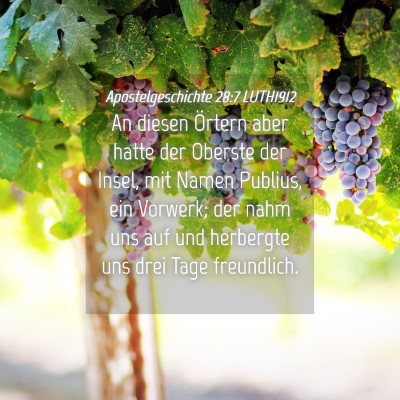 Picture 04 - Apostelgeschichte 28:7 LUTH1912 - An diesen Örtern aber hatte der Oberste der - Bible Verse Picture