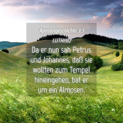 Picture 04 - Apostelgeschichte 3:3 LUTH1912 - Da er nun sah Petrus und Johannes, daß sie - Bible Verse Picture