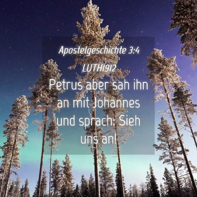 Picture 04 - Apostelgeschichte 3:4 LUTH1912 - Petrus aber sah ihn an mit Johannes und sprach: - Bible Verse Picture