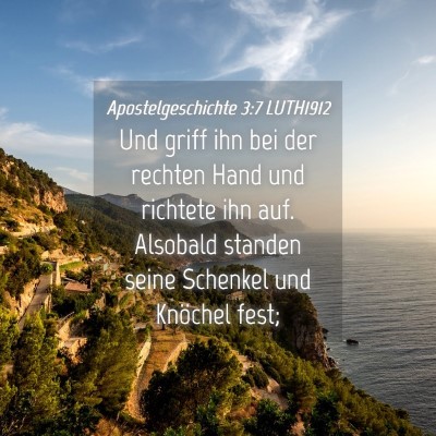 Picture 04 - Apostelgeschichte 3:7 LUTH1912 - Und griff ihn bei der rechten Hand und richtete - Bible Verse Picture