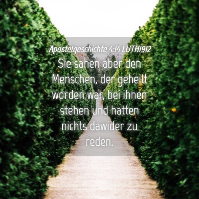 Picture 04 - Apostelgeschichte 4:14 LUTH1912 - Sie sahen aber den Menschen, der geheilt worden - Bible Verse Picture