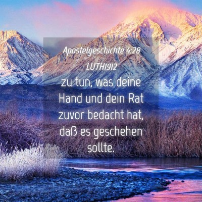 Picture 04 - Apostelgeschichte 4:28 LUTH1912 - zu tun, was deine Hand und dein Rat zuvor bedacht - Bible Verse Picture