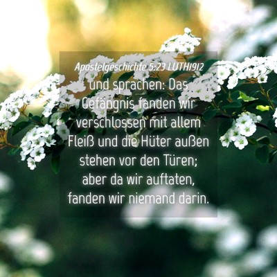 Picture 04 - Apostelgeschichte 5:23 LUTH1912 - und sprachen: Das Gefängnis fanden wir - Bible Verse Picture