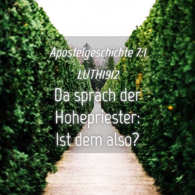 Picture 04 - Apostelgeschichte 7:1 LUTH1912 - Da sprach der Hohepriester: Ist dem - Bible Verse Picture