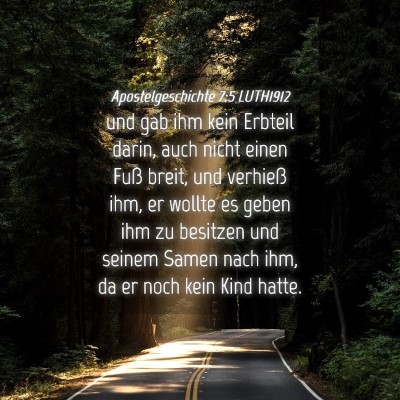 Picture 04 - Apostelgeschichte 7:5 LUTH1912 - und gab ihm kein Erbteil darin, auch nicht einen - Bible Verse Picture