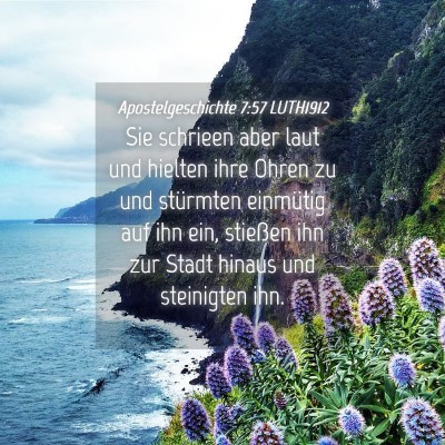 Picture 04 - Apostelgeschichte 7:57 LUTH1912 - Sie schrieen aber laut und hielten ihre Ohren zu - Bible Verse Picture