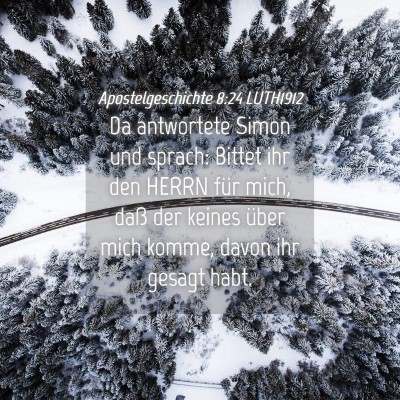 Picture 04 - Apostelgeschichte 8:24 LUTH1912 - Da antwortete Simon und sprach: Bittet ihr den - Bible Verse Picture