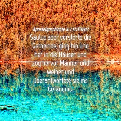 Picture 04 - Apostelgeschichte 8:3 LUTH1912 - Saulus aber verstörte die Gemeinde, ging hin und - Bible Verse Picture