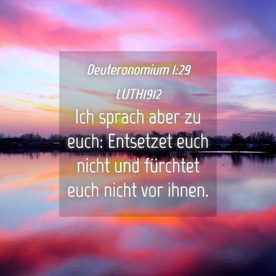 Picture 04 - Deuteronomium 1:29 LUTH1912 - Ich sprach aber zu euch: Entsetzet euch nicht und - Bible Verse Picture