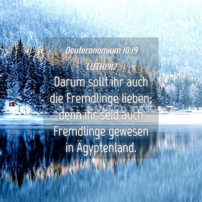 Picture 04 - Deuteronomium 10:19 LUTH1912 - Darum sollt ihr auch die Fremdlinge lieben; denn - Bible Verse Picture