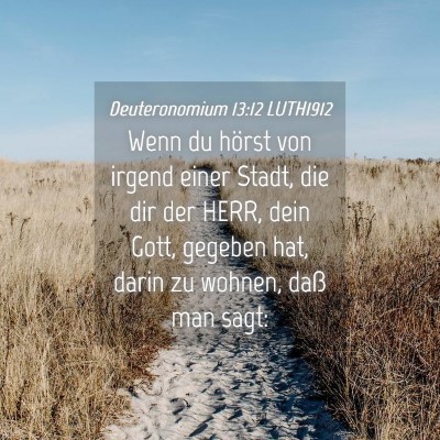 Picture 04 - Deuteronomium 13:12 LUTH1912 - Wenn du hörst von irgend einer Stadt, die dir - Bible Verse Picture