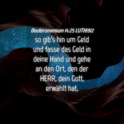 Picture 04 - Deuteronomium 14:25 LUTH1912 - so gib's hin um Geld und fasse das Geld in deine - Bible Verse Picture