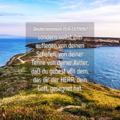 Picture 04 - Deuteronomium 15:14 LUTH1912 - sondern sollst ihm auflegen von deinen Schafen, - Bible Verse Picture