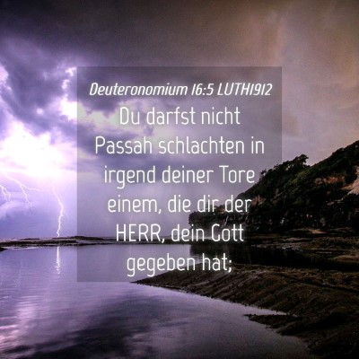 Picture 04 - Deuteronomium 16:5 LUTH1912 - Du darfst nicht Passah schlachten in irgend - Bible Verse Picture