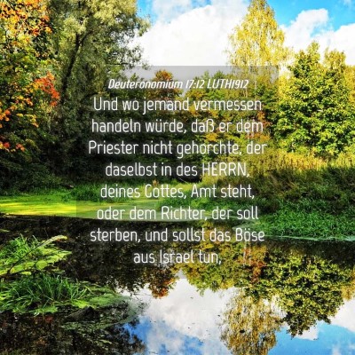 Picture 04 - Deuteronomium 17:12 LUTH1912 - Und wo jemand vermessen handeln würde, daß er - Bible Verse Picture