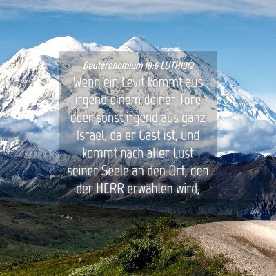 Picture 04 - Deuteronomium 18:6 LUTH1912 - Wenn ein Levit kommt aus irgend einem deiner Tore - Bible Verse Picture