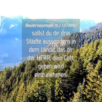 Picture 04 - Deuteronomium 19:2 LUTH1912 - sollst du dir drei Städte aussondern in dem - Bible Verse Picture