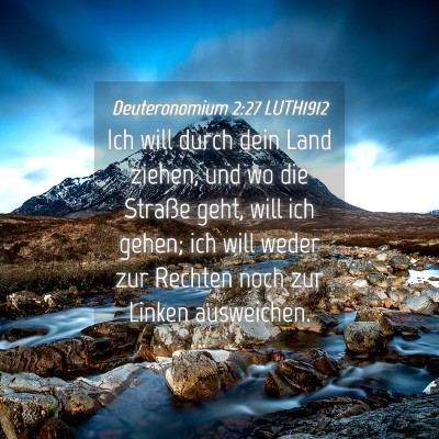 Picture 04 - Deuteronomium 2:27 LUTH1912 - Ich will durch dein Land ziehen, und wo die - Bible Verse Picture