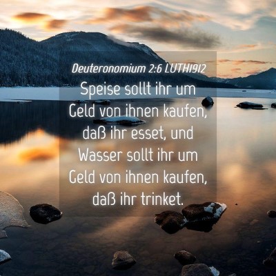 Picture 04 - Deuteronomium 2:6 LUTH1912 - Speise sollt ihr um Geld von ihnen kaufen, daß - Bible Verse Picture