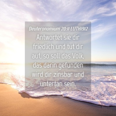 Picture 04 - Deuteronomium 20:11 LUTH1912 - Antwortet sie dir friedlich und tut dir auf, so - Bible Verse Picture