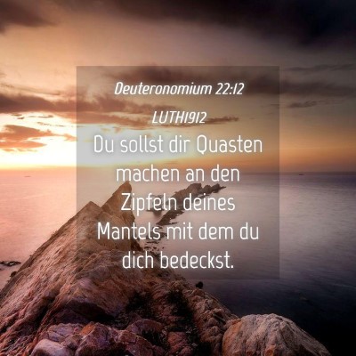 Picture 04 - Deuteronomium 22:12 LUTH1912 - Du sollst dir Quasten machen an den Zipfeln - Bible Verse Picture