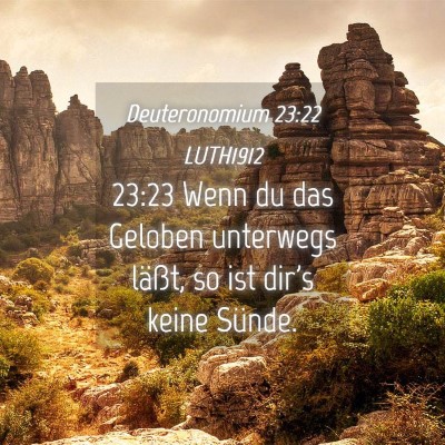 Picture 04 - Deuteronomium 23:22 LUTH1912 - 23:23 Wenn du das Geloben unterwegs läßt, so - Bible Verse Picture