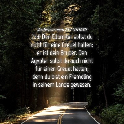 Picture 04 - Deuteronomium 23:7 LUTH1912 - 23:8 Den Edomiter sollst du nicht für eine - Bible Verse Picture