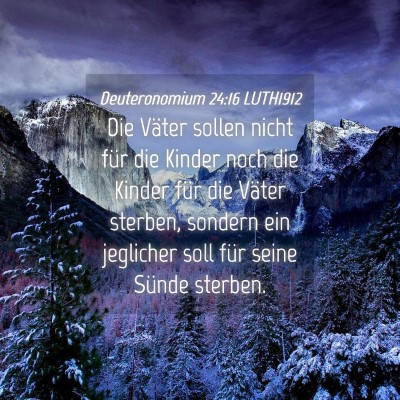 Picture 04 - Deuteronomium 24:16 LUTH1912 - Die Väter sollen nicht für die Kinder noch die - Bible Verse Picture