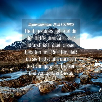 Picture 04 - Deuteronomium 26:16 LUTH1912 - Heutigestages gebietet dir der HERR, dein Gott, - Bible Verse Picture