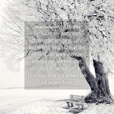 Picture 04 - Deuteronomium 27:15 LUTH1912 - Verflucht sei, wer einen Götzen oder ein - Bible Verse Picture