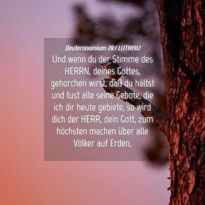 Picture 04 - Deuteronomium 28:1 LUTH1912 - Und wenn du der Stimme des HERRN, deines Gottes, - Bible Verse Picture