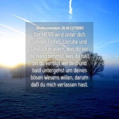 Picture 04 - Deuteronomium 28:20 LUTH1912 - Der HERR wird unter dich senden Unfall, Unruhe - Bible Verse Picture