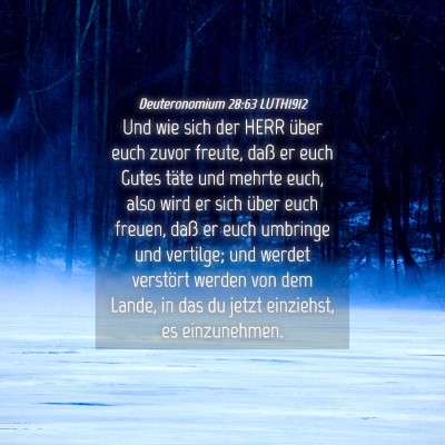 Picture 04 - Deuteronomium 28:63 LUTH1912 - Und wie sich der HERR über euch zuvor freute, - Bible Verse Picture