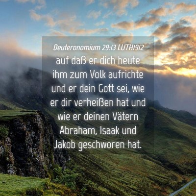 Picture 04 - Deuteronomium 29:13 LUTH1912 - auf daß er dich heute ihm zum Volk aufrichte und - Bible Verse Picture
