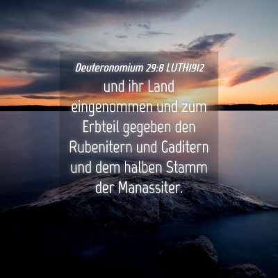 Picture 04 - Deuteronomium 29:8 LUTH1912 - und ihr Land eingenommen und zum Erbteil gegeben - Bible Verse Picture