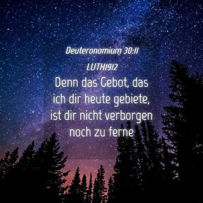 Picture 04 - Deuteronomium 30:11 LUTH1912 - Denn das Gebot, das ich dir heute gebiete, ist - Bible Verse Picture