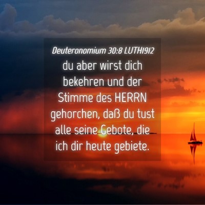 Picture 04 - Deuteronomium 30:8 LUTH1912 - du aber wirst dich bekehren und der Stimme des - Bible Verse Picture