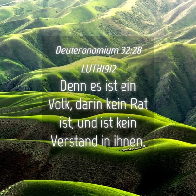 Picture 04 - Deuteronomium 32:28 LUTH1912 - Denn es ist ein Volk, darin kein Rat ist, und ist - Bible Verse Picture