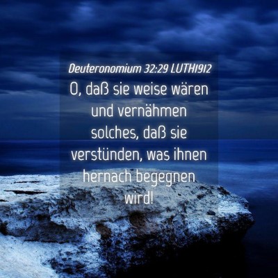 Picture 04 - Deuteronomium 32:29 LUTH1912 - O, daß sie weise wären und vernähmen solches, - Bible Verse Picture