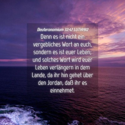 Picture 04 - Deuteronomium 32:47 LUTH1912 - Denn es ist nicht ein vergebliches Wort an euch, - Bible Verse Picture