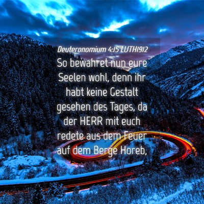 Picture 04 - Deuteronomium 4:15 LUTH1912 - So bewahret nun eure Seelen wohl, denn ihr habt - Bible Verse Picture