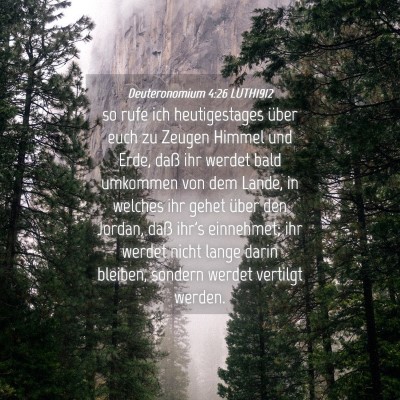 Picture 04 - Deuteronomium 4:26 LUTH1912 - so rufe ich heutigestages über euch zu Zeugen - Bible Verse Picture