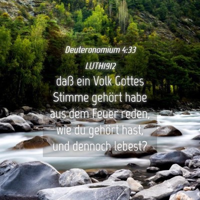 Picture 04 - Deuteronomium 4:33 LUTH1912 - daß ein Volk Gottes Stimme gehört habe aus dem - Bible Verse Picture