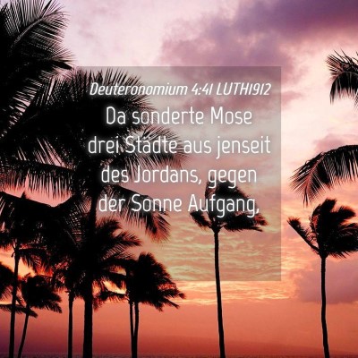 Picture 04 - Deuteronomium 4:41 LUTH1912 - Da sonderte Mose drei Städte aus jenseit des - Bible Verse Picture