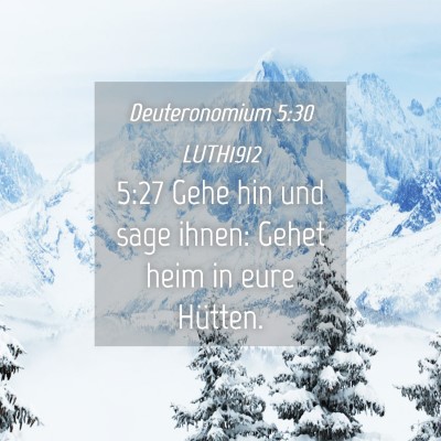 Picture 04 - Deuteronomium 5:30 LUTH1912 - 5:27 Gehe hin und sage ihnen: Gehet heim in eure - Bible Verse Picture