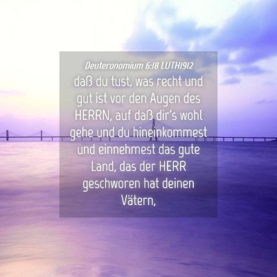 Picture 04 - Deuteronomium 6:18 LUTH1912 - daß du tust, was recht und gut ist vor den Augen - Bible Verse Picture