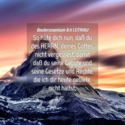 Picture 04 - Deuteronomium 8:11 LUTH1912 - So hüte dich nun, daß du des HERRN, deines - Bible Verse Picture
