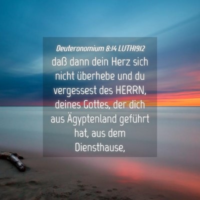 Picture 04 - Deuteronomium 8:14 LUTH1912 - daß dann dein Herz sich nicht überhebe und du - Bible Verse Picture
