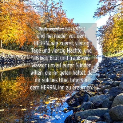 Picture 04 - Deuteronomium 9:18 LUTH1912 - und fiel nieder vor dem HERRN, wie zuerst, - Bible Verse Picture